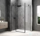 Sapho GLOBE BLACK nyílóajtó oldalfallal,1000x900mm, balos, transzparent üveg (GB1010-3315LB)