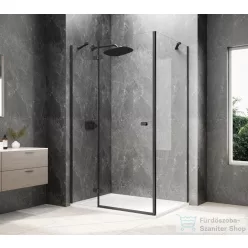   Sapho GLOBE BLACK nyílóajtó oldalfallal,1000x900mm, balos, transzparent üveg (GB1010-3315LB)