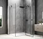Sapho GLOBE BLACK nyílóajtó oldalfallal,1000x900mm, jobbos, transzparent üveg (GB1010-3315RB)