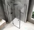 Sapho GLOBE BLACK nyílóajtó oldalfallal,1200x900mm, balos, transzparent üveg (GB1012-3315LB)