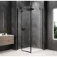Sapho GLOBE BLACK nyílóajtó oldalfallal 800x800mm, balos, transzparent üveg (GB1080-3215LB)