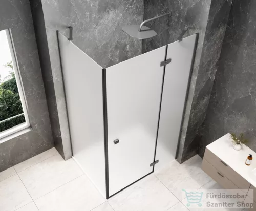 Sapho GLOBE GUN METAL nyílóajtó oldalfallal 800x900mm, jobbos, matt üveg (GB1080-3315MRGM)