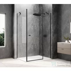  Sapho GLOBE BLACK nyílóajtó oldalfallal 800x900mm, jobbos, transzparent üveg (GB1080-3315RB)