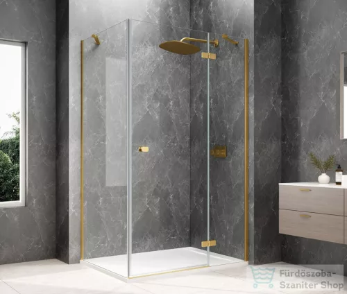 Sapho GLOBE GOLD MATT nyílóajtó oldalfallal 800x900mm, jobbos, transzparent üveg (GB1080-3315RG)