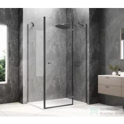   Sapho GLOBE GUN METAL nyílóajtó oldalfallal 800x900mm, jobbos, transzparent üveg (GB1080-3315RGM)