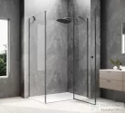 Sapho GLOBE GUN METAL nyílóajtó oldalfallal 800x900mm, jobbos, transzparent üveg (GB1080-3315RGM)