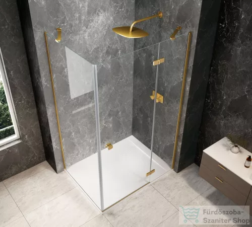 Sapho GLOBE GOLD MATT nyílóajtó oldalfallal 800x900mm, jobbos, transzparent üveg (GB1080-3315RG)