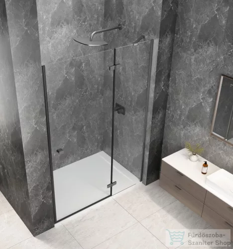 Sapho GLOBE GUN METAL nyíló ajtó 800 mm, jobbos, transzparent üveg (GB1080RGM)