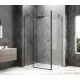 Sapho GLOBE GUN METAL nyílóajtó oldalfallal 900x800mm, balos, transzparent üveg (GB1090-3215LGM)