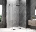 Sapho GLOBE GUN METAL nyílóajtó oldalfallal 900x800mm, jobbos, transzparent üveg (GB1090-3215RGM)