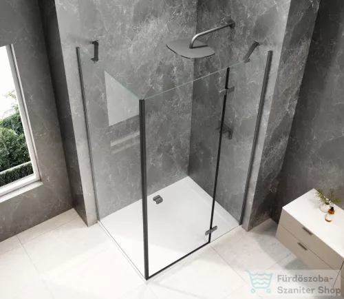 Sapho GLOBE GUN METAL nyílóajtó oldalfallal 900x800mm, jobbos, transzparent üveg (GB1090-3215RGM)
