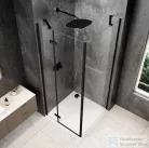 Sapho GLOBE BLACK nyílóajtó oldalfallal 900x900mm, balos, transzparent üveg (GB1090-3315LB)