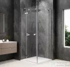 Sapho GLOBE CHROME nyílóajtó oldalfallal 900x900mm, balos, transzparent üveg (GB1090-3315LC)