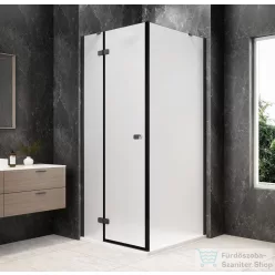   Sapho GLOBE GUN METAL nyílóajtó oldalfallal 900x900mm, balos, matt üveg (GB1090-3315MLGM)