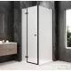 Sapho GLOBE GUN METAL nyílóajtó oldalfallal 900x900mm, balos, matt üveg (GB1090-3315MLGM)