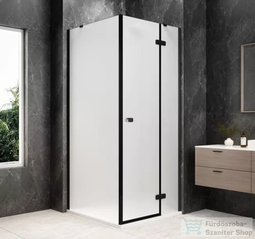 Sapho GLOBE BLACK nyílóajtó oldalfallal 900x900mm, jobbos, matt üveg (GB1090-3315MRB)