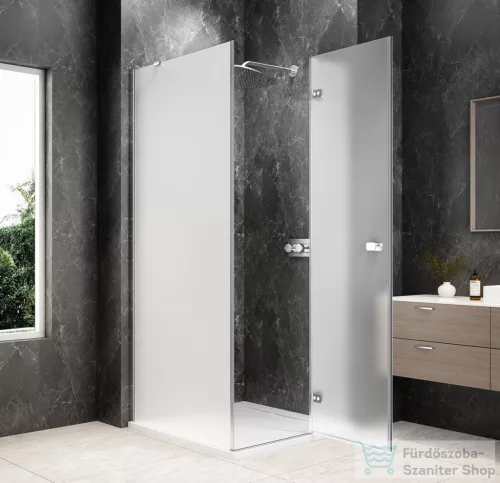 Sapho GLOBE CHROME nyílóajtó oldalfallal 900x900mm, jobbos, matt üveg (GB1090-3315MRC)