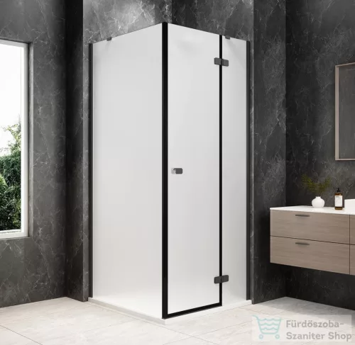 Sapho GLOBE GUN METAL nyílóajtó oldalfallal 900x900mm, jobbos, matt üveg (GB1090-3315MRGM)