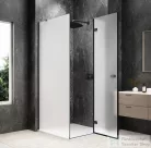 Sapho GLOBE GUN METAL nyílóajtó oldalfallal 900x900mm, jobbos, matt üveg (GB1090-3315MRGM)
