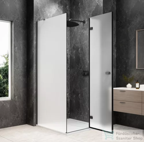 Sapho GLOBE GUN METAL nyílóajtó oldalfallal 900x900mm, jobbos, matt üveg (GB1090-3315MRGM)