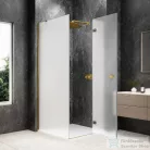 Sapho GLOBE GOLD MATT nyílóajtó oldalfallal 900x900mm, jobbos, matt üveg (GB1090-3315MRG)