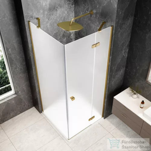 Sapho GLOBE GOLD MATT nyílóajtó oldalfallal 900x900mm, jobbos, matt üveg (GB1090-3315MRG)
