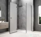 Sapho GLOBE GUN METAL nyílóajtó oldalfallal 900x1000 mm, balos, matt üveg (GB1090-3415MLGM)