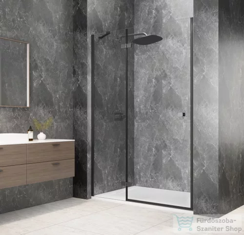 Sapho GLOBE GUN METAL nyíló ajtó 900 mm, balos, transzparent üveg (GB1090LGM)