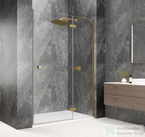 Sapho GLOBE GOLD MATT nyíló ajtó 900 mm, jobbos, transzparent üveg (GB1090RG)