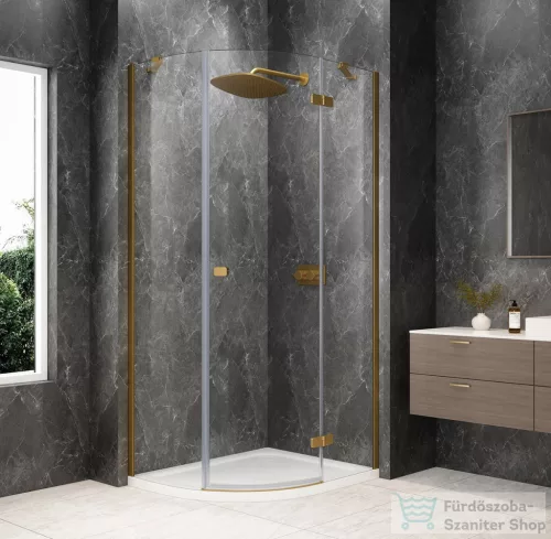 Sapho GLOBE GOLD MATT íves zuhanykabin 1000x800 mm, jobbos, transzparent üveg (GB2180RG)