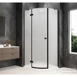   Sapho GLOBE BLACK íves zuhanykabin 1000x900 mm, balos, matt üveg (GB2190MLB)