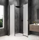 Sapho GLOBE BLACK íves zuhanykabin 1000x900 mm, jobbos, matt üveg (GB2190MRB)