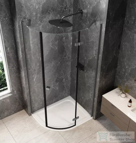 Sapho GLOBE GUN METAL íves zuhanykabin 1000x900 mm, jobbos, transzparent üveg (GB2190RGM)