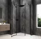 Sapho GLOBE BLACK íves zuhanykabin 1000x1000 mm, balos, transzparent üveg (GB2610LB)
