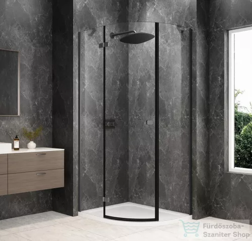Sapho GLOBE GUN METAL íves zuhanykabin 1000x1000 mm, balos, transzparent üveg (GB2610LGM)