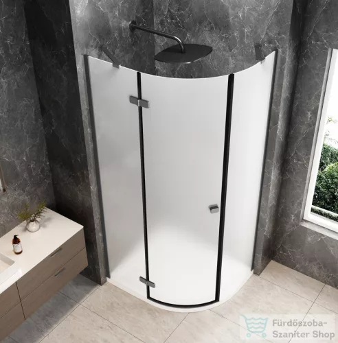Sapho GLOBE GUN METAL íves zuhanykabin 1000x1000 mm, balos, matt üveg (GB2610MLGM)