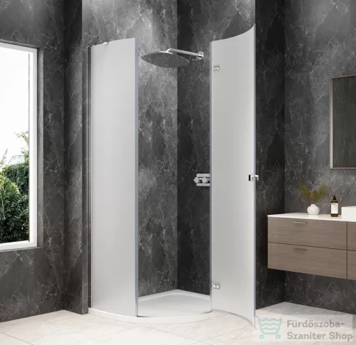 Sapho GLOBE CHROME íves zuhanykabin 1000x1000 mm, jobbos, matt üveg (GB2610MRC)