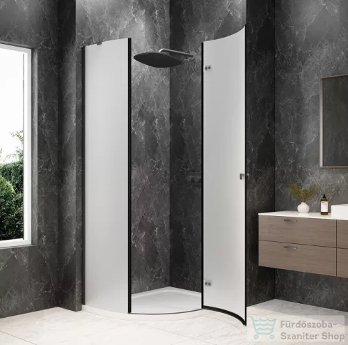 Sapho GLOBE GUN METAL íves zuhanykabin 1000x1000 mm, jobbos, matt üveg (GB2610MRGM)