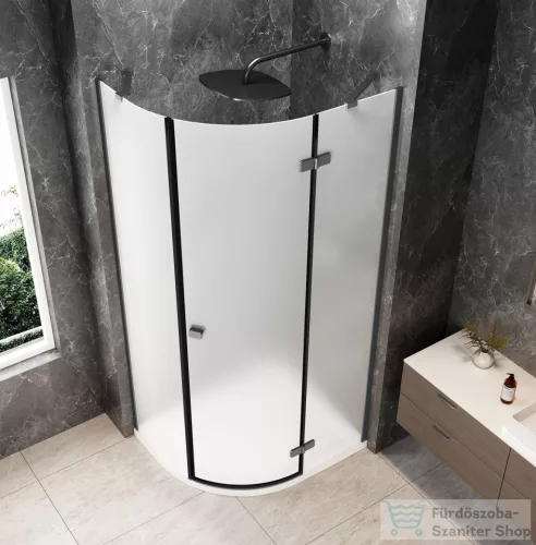 Sapho GLOBE GUN METAL íves zuhanykabin 1000x1000 mm, jobbos, matt üveg (GB2610MRGM)