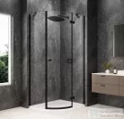 Sapho GLOBE BLACK íves zuhanykabin 1000x1000 mm, jobbos, transzparent üveg (GB2610RB)
