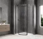 Sapho GLOBE GUN METAL íves zuhanykabin 800x800 mm, balos, transzparent üveg (GB2680LGM)
