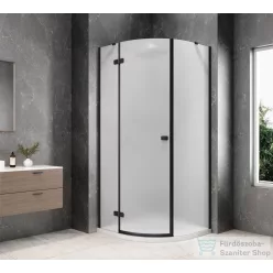   Sapho GLOBE BLACK íves zuhanykabin 800x800 mm, balos, matt üveg (GB2680MLB)