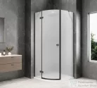 Sapho GLOBE GUN METAL íves zuhanykabin 800x800 mm, balos, matt üveg (GB2680MLGM)