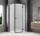 Sapho GLOBE BLACK íves zuhanykabin 800x800 mm, jobbos, matt üveg (GB2680MRB)