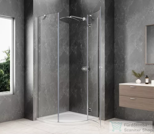 Sapho GLOBE CHROME íves zuhanykabin 800x800 mm, jobbos, transzparent üveg (GB2680RC)