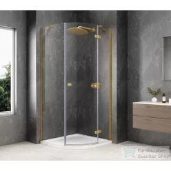   Sapho GLOBE GOLD MATT íves zuhanykabin 800x800 mm, jobbos, transzparent üveg (GB2680RG)