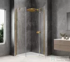 Sapho GLOBE GOLD MATT íves zuhanykabin 800x800 mm, jobbos, transzparent üveg (GB2680RG)
