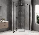 Sapho GLOBE BLACK íves zuhanykabin 900x900 mm, balos, transzparent üveg (GB2690LB)