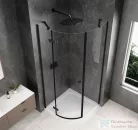 Sapho GLOBE BLACK íves zuhanykabin 900x900 mm, balos, transzparent üveg (GB2690LB)