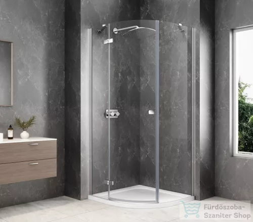 Sapho GLOBE CHROME íves zuhanykabin 900x900 mm, balos, transzparent üveg (GB2690LC)